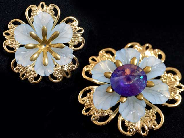 フラワー CS284FM アクリルフラワー 32mm 紅 2個セット