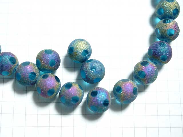 BG135FM　グラスビーズ　１０ｍｍ　ブラスト　アクア