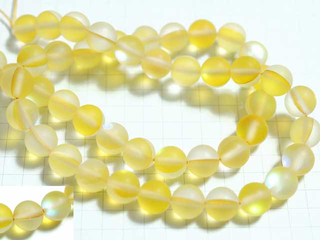BG150FM　グラスビーズ　８ｍｍ　アイリス　マットイエロー