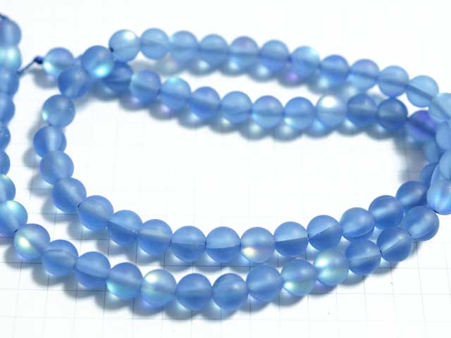 BG152FM　グラスビーズ　６ｍｍ　アイリス　マットブルー