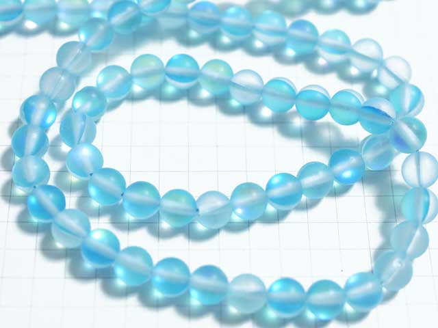 BG153FM　グラスビーズ　６ｍｍ　アイリス　マットアクア