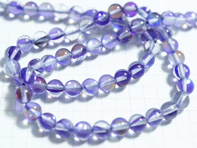 BG154FM　グラスビーズ　６ｍｍ　アイリス　パープル