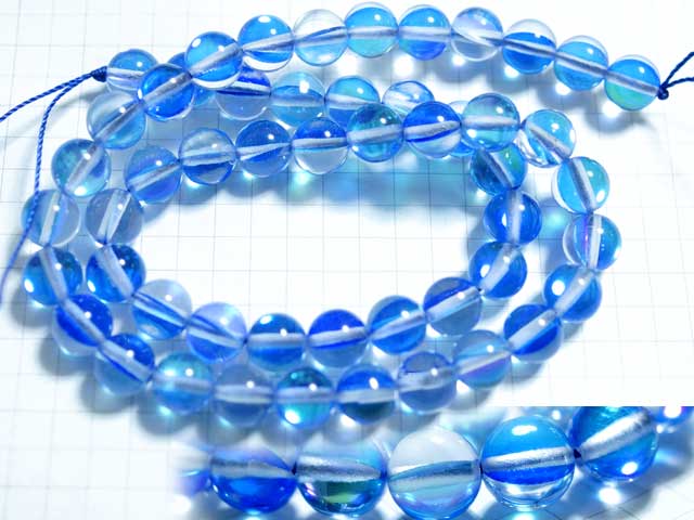 BG159FM　グラスビーズ　８ｍｍ　アイリス　ブルー