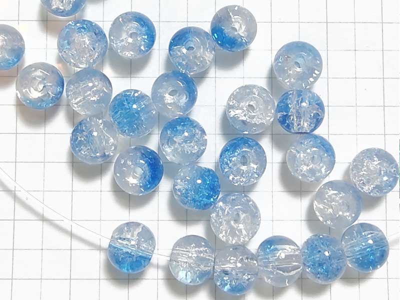 BG226PW クラックルビーズ　８ｍｍ　露草　１０個セット