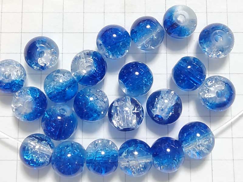 BG230PW クラックルビーズ　８ｍｍ　竜胆　１０個セット