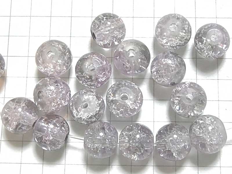 BG232PW クラックルビーズ　８ｍｍ　桜×灰　１０個セット