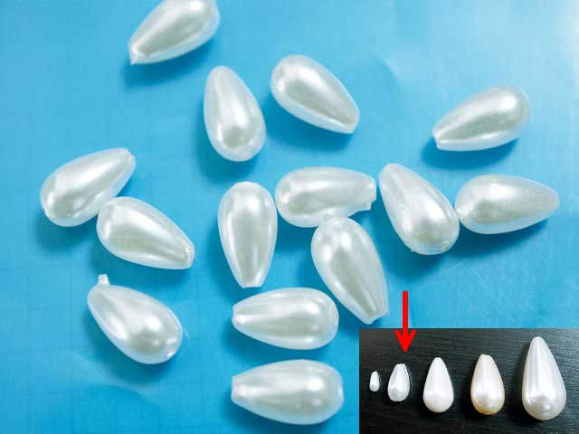 BP135FM　１２×７　アクリルビーズ　パール　ホワイト