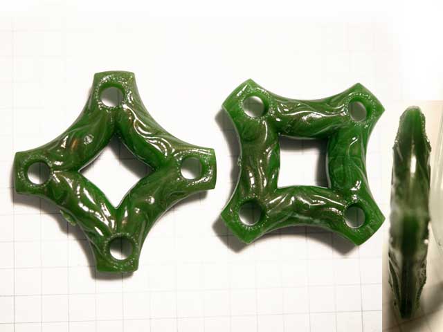 BP152FM　アクリル　十字型ビーズ　グリーン