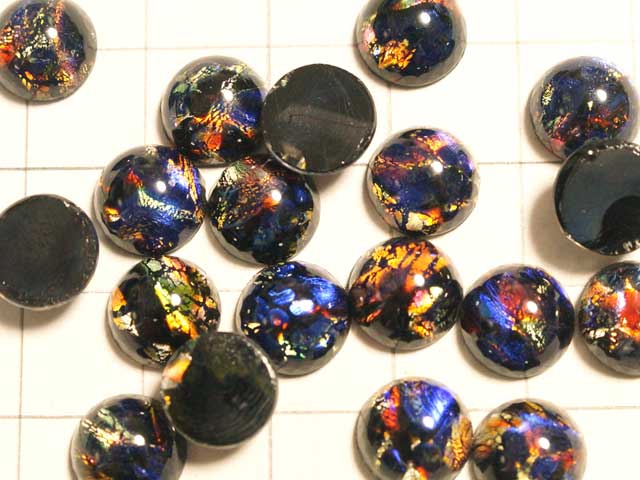 CS327JJ　９ｍｍ　グラスカボション　ブラックオパール