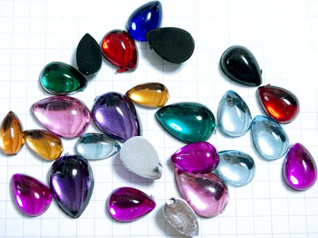 CS373FM　アクリルカボ　ドロップ　大小ＭＩＸ　５個アソート