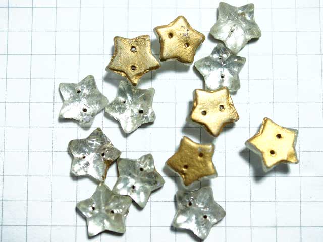 CS439SD　１０ｍｍ　グラスカボション　星　２穴付