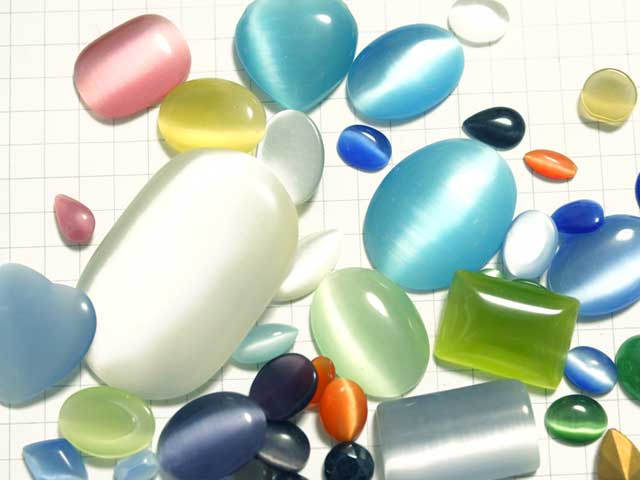 CS480FM　グラスカボ　キャッツアイ　ＭＩＸ１０個セット　