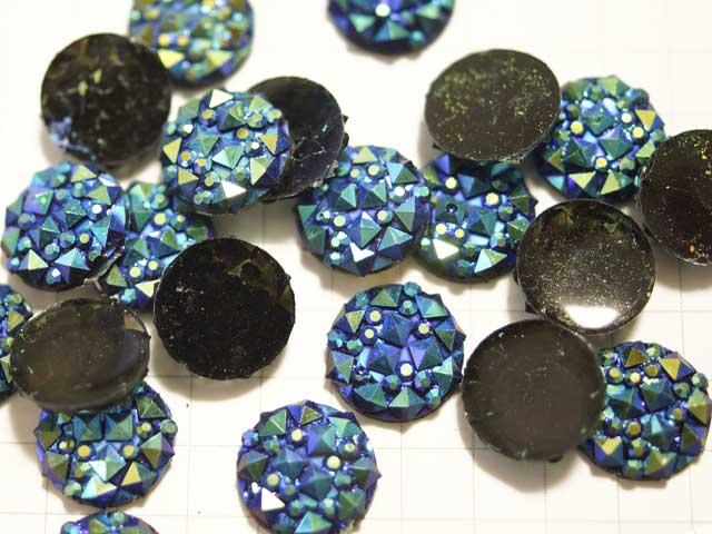 CS546JJ　１０ｍｍ　アクリルカボ　バロック　ブラックＡＢ