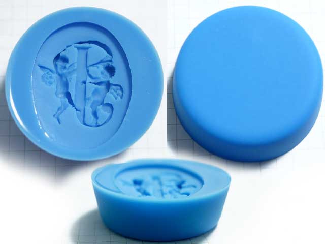 CS594JF シリコンモールド　４０×３０　イニシャルカメオ　Ｊ