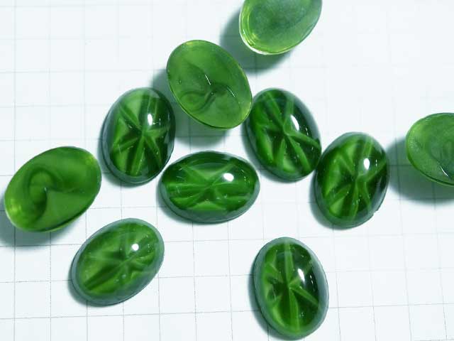 CS607MR 14×10 グラスカボ スターエメラルド