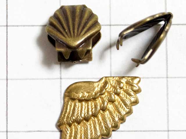 MF512KS　紐止め　シェル型　真鍮古美