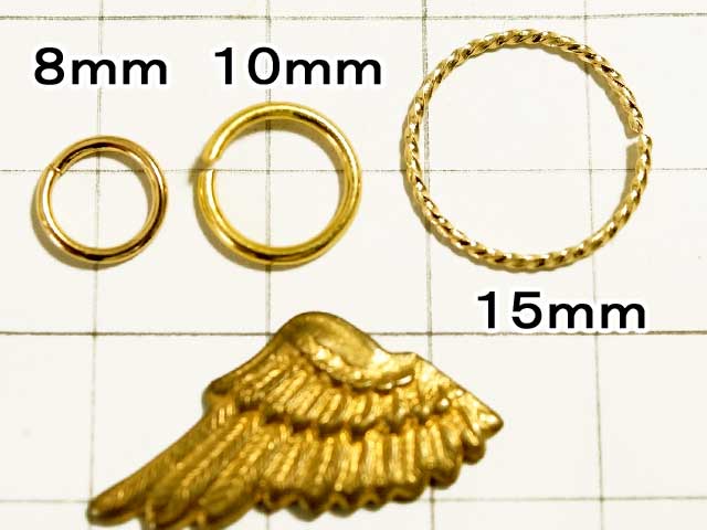 MF579FM　Ｃカン　１０ｍｍ　１８ＧＡ　金　１０個セット