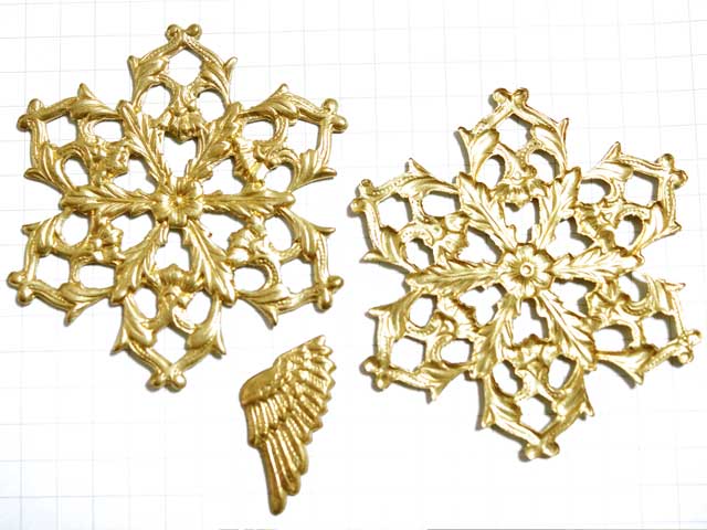 MF721FM　スタンピング　スノーフレーク　真鍮