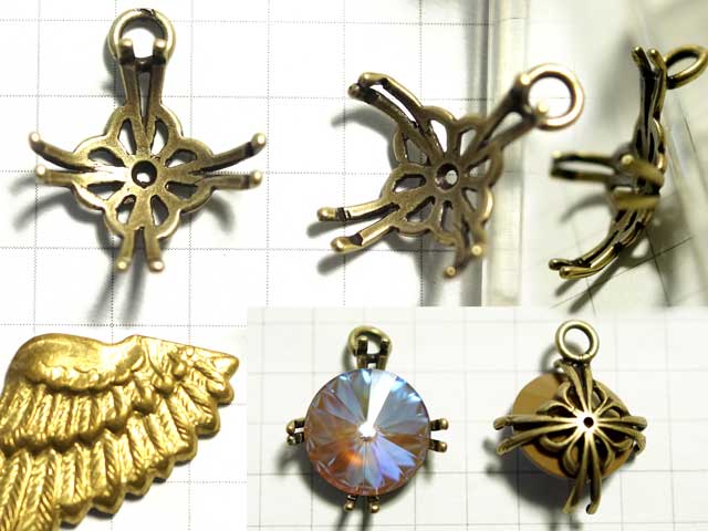 MF831FM 12mm ラウンドST 8爪透かし枠 真鍮古美