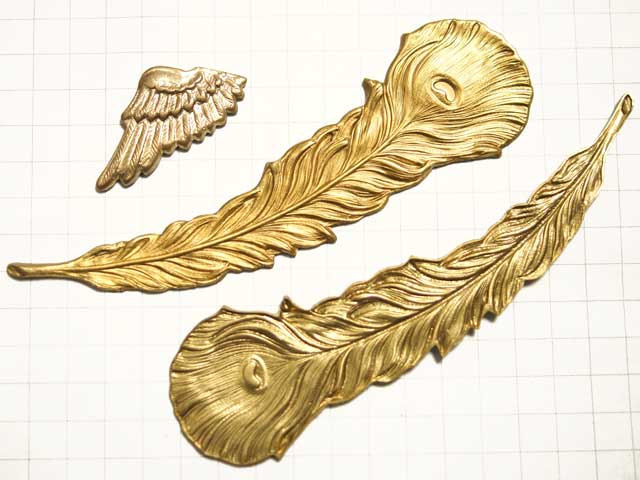 MF871FS　スタンピング　孔雀羽根　大　真鍮