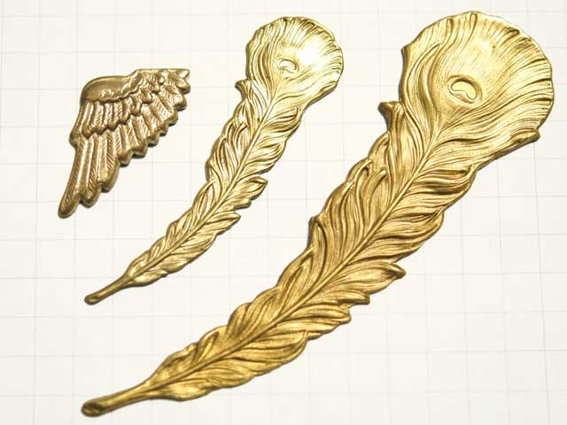 MF871FS　スタンピング　孔雀羽根　大　真鍮
