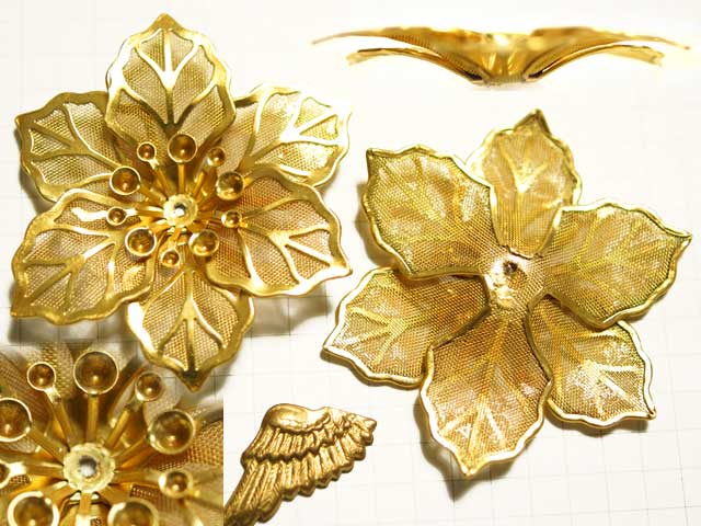 MF888FM　メッシュ６枚花　金