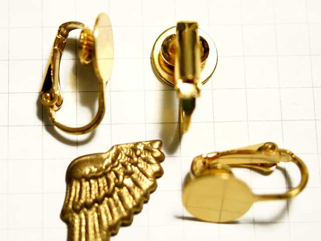 MF894FM　クリップ式イヤリング　１０ｍｍパッド　金