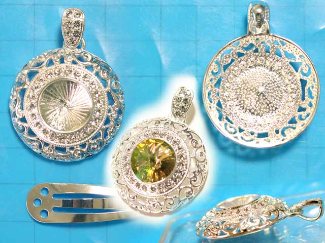 MS241FM　１４ｍｍ用ペントップ　バチカン＆ストーン付　銀