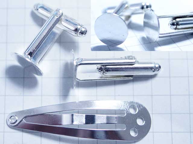 MS303PW　カフリンクス　１０ｍｍパッド　銀