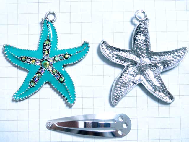 MS306FM　メタルチャーム　ヒトデ　ターコイズ