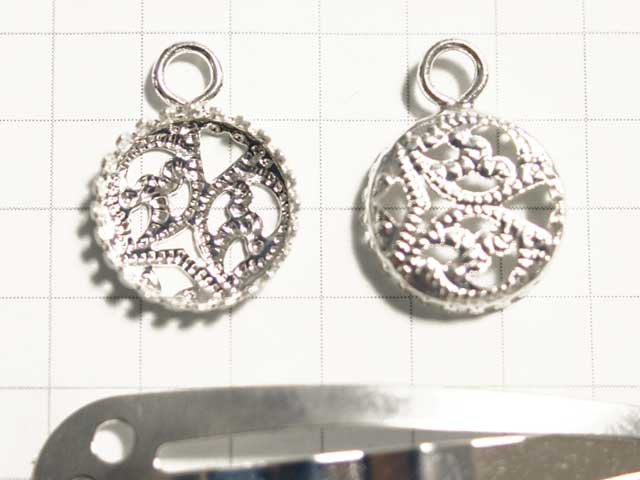 MS385FM　１０ｍｍ　ラウンド　透かし＆クラウン爪枠　銀