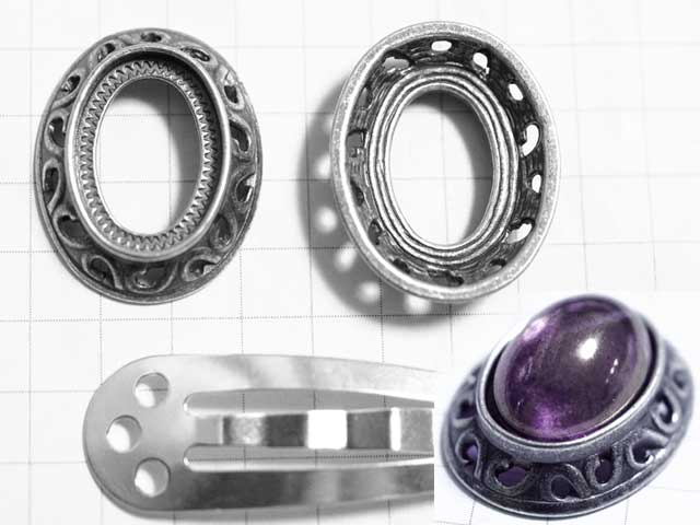 MS388FM　１４×１０　オーバル　装飾台枠　銀古美