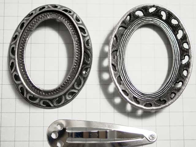 MS422FM　３０×２２　オーバル　装飾台枠　銀古美