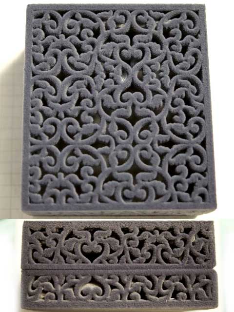 PC02GFM　アクセサリーケース　ベルベット透かし　グレイ