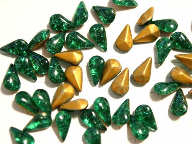 RT161JJ　１０×６　ドロップ　クラックル　エメラルド