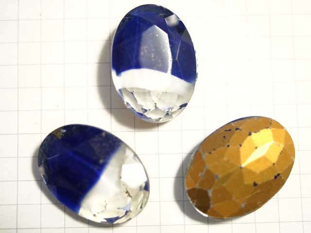 SOV04JJ　２５×１８　オーバル　ブルー＆ホワイトギブレ
