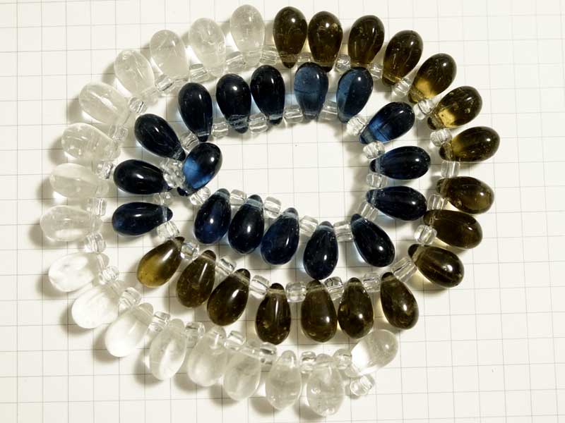 BG171FM グラスビーズ　１２×７　クリア・スモーキーＭＩＸ　１連