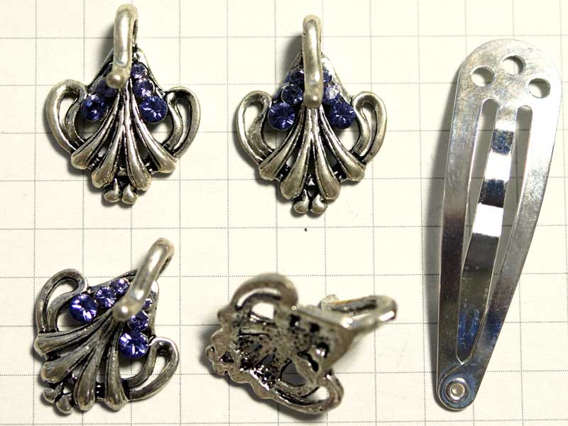 CA118US　アソート　銀＆ストーンチャームＡ　４個セット