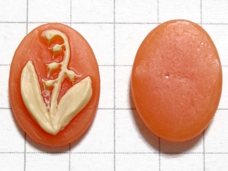 CO156JA　１４×１０　アクリルカメオ　すずらん　橙