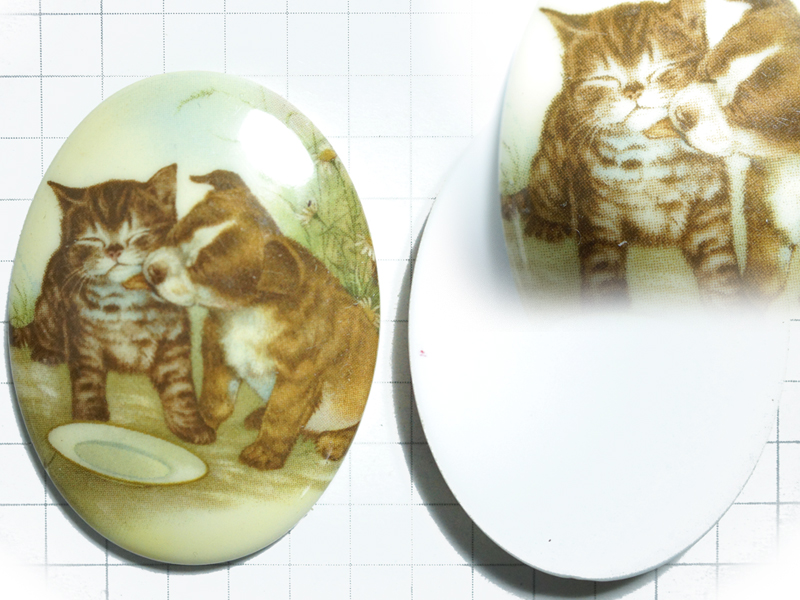 CO481HH　４０×３０　アクリルカメオ　子猫＆子犬