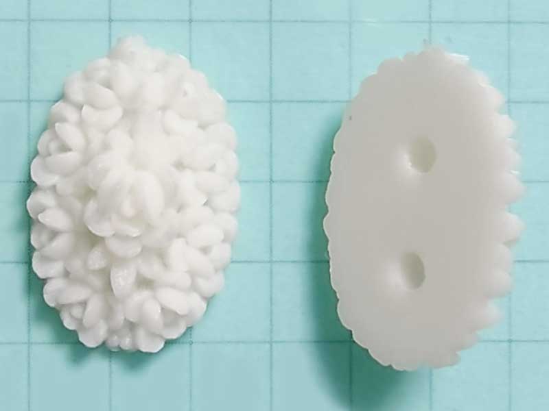 CS755JJ　１８×１３　アクリルカボ　彫刻花　白