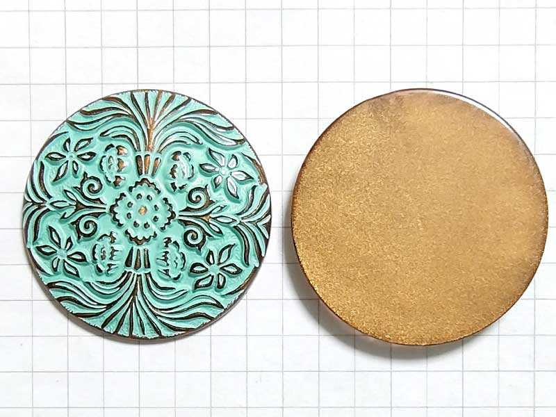 CS757JJ　３５ｍｍ　ラウンドカボ　ターコイズ紋様