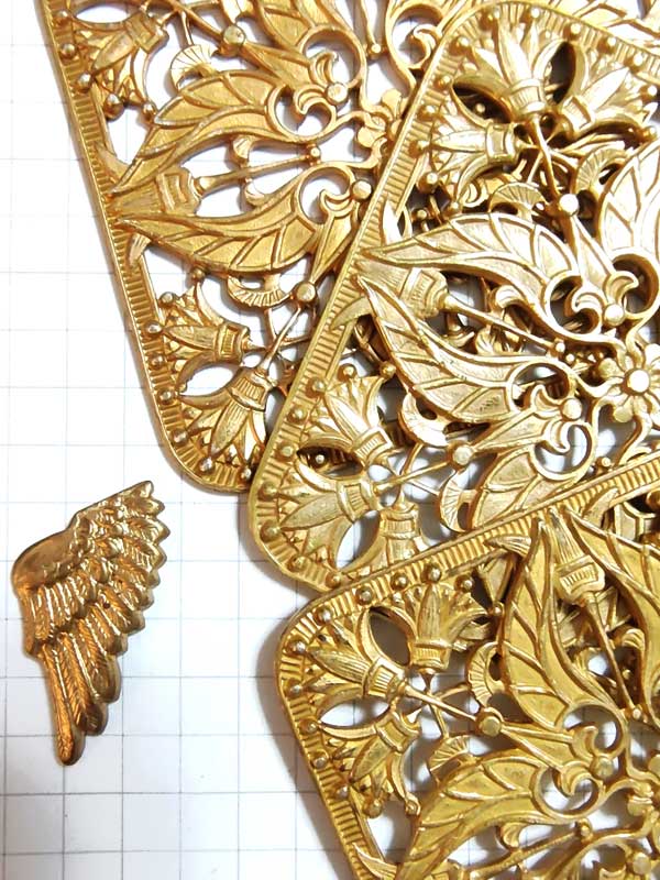 MH172JJ スタンピング　植物模様スクエア　真鍮