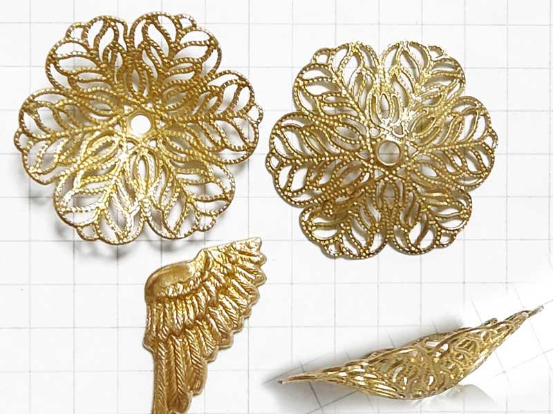 MH199FM　フィリグリー　花鉢　金