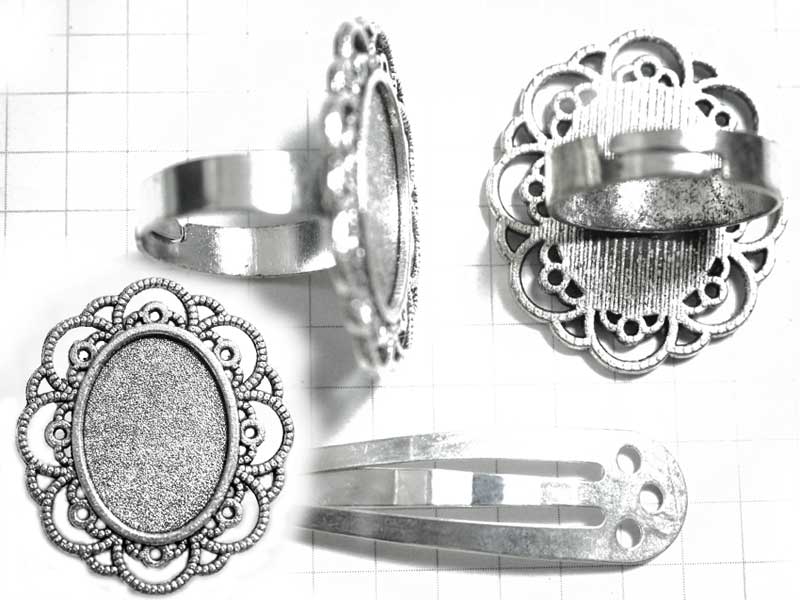 MS415JF　指輪ベース　１８×１３オーバル用　銀古美