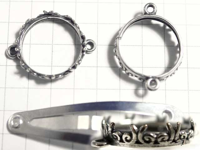 MS439JB　１４ｍｍ　ラウンドＳＴ　装飾枠　２カン　銀古美