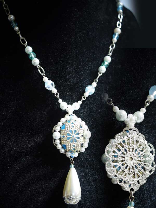 MU33NUS　フィリグリー＆パールのネックレス