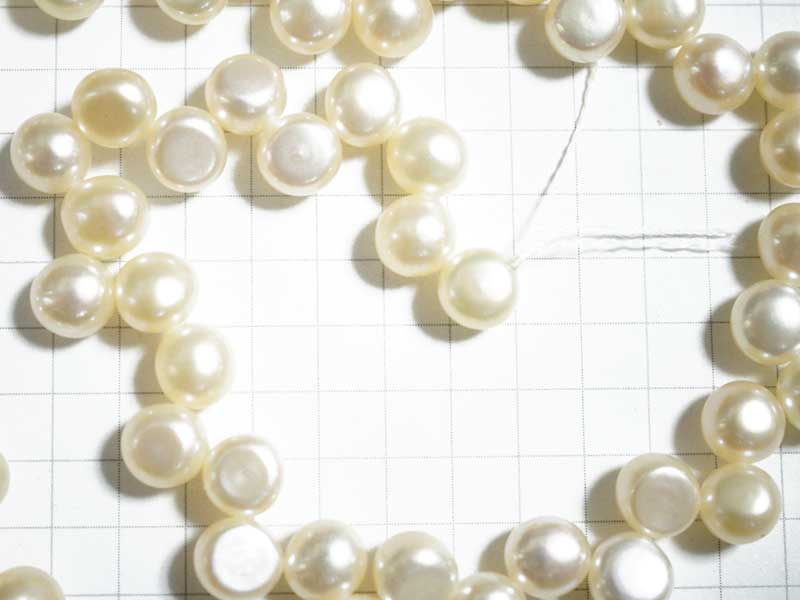 STP61FM 淡水パール　６ｍｍ　扁平クリーム