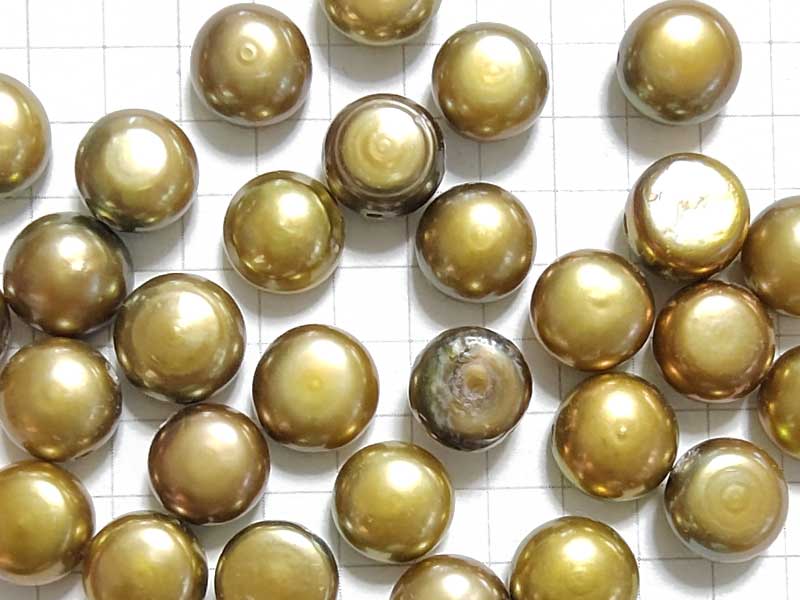 淡水パール　８ｍｍ　オリーブグリーン