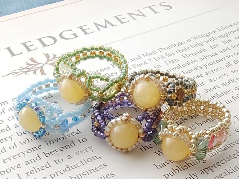 URA002Y　ビーズリング　アラゴナイト